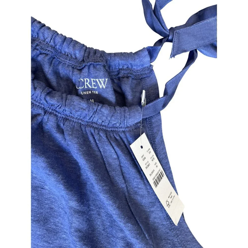 NWT J.Crew Perwinkle Blue Linen Blouse M